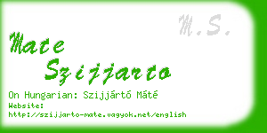 mate szijjarto business card