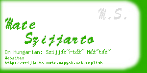 mate szijjarto business card